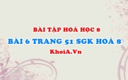 Bài 6 trang 51 SGK Hoá 8: Phản ứng hoá học